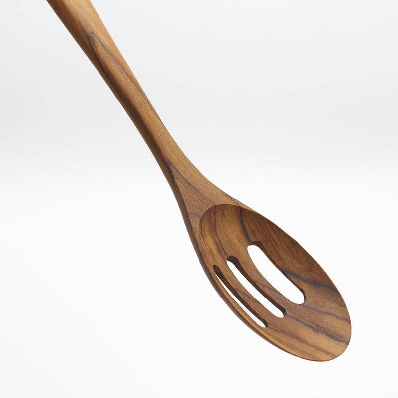FAAY Premium Wooden Slotted Spoon, Handcraft from Teak | Healthy, Durable, High Moist and High Heat Resistance for Non Stick Cookware. - Image 2